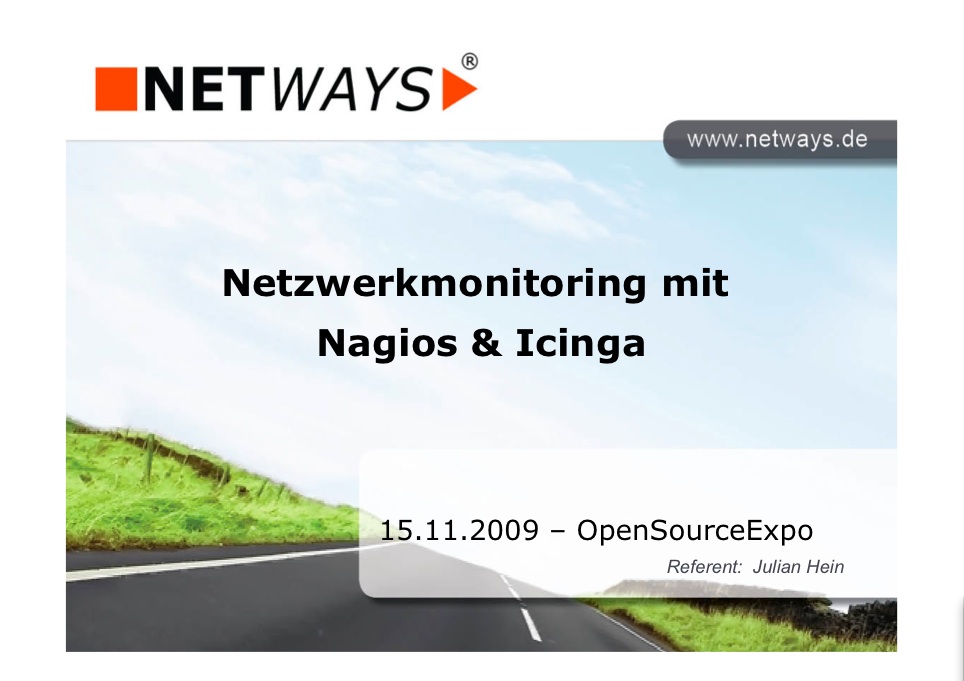 NagiosIcinga NagiosIcinga Vortrag zu Nagios & Icinga auf der Open Source Expo