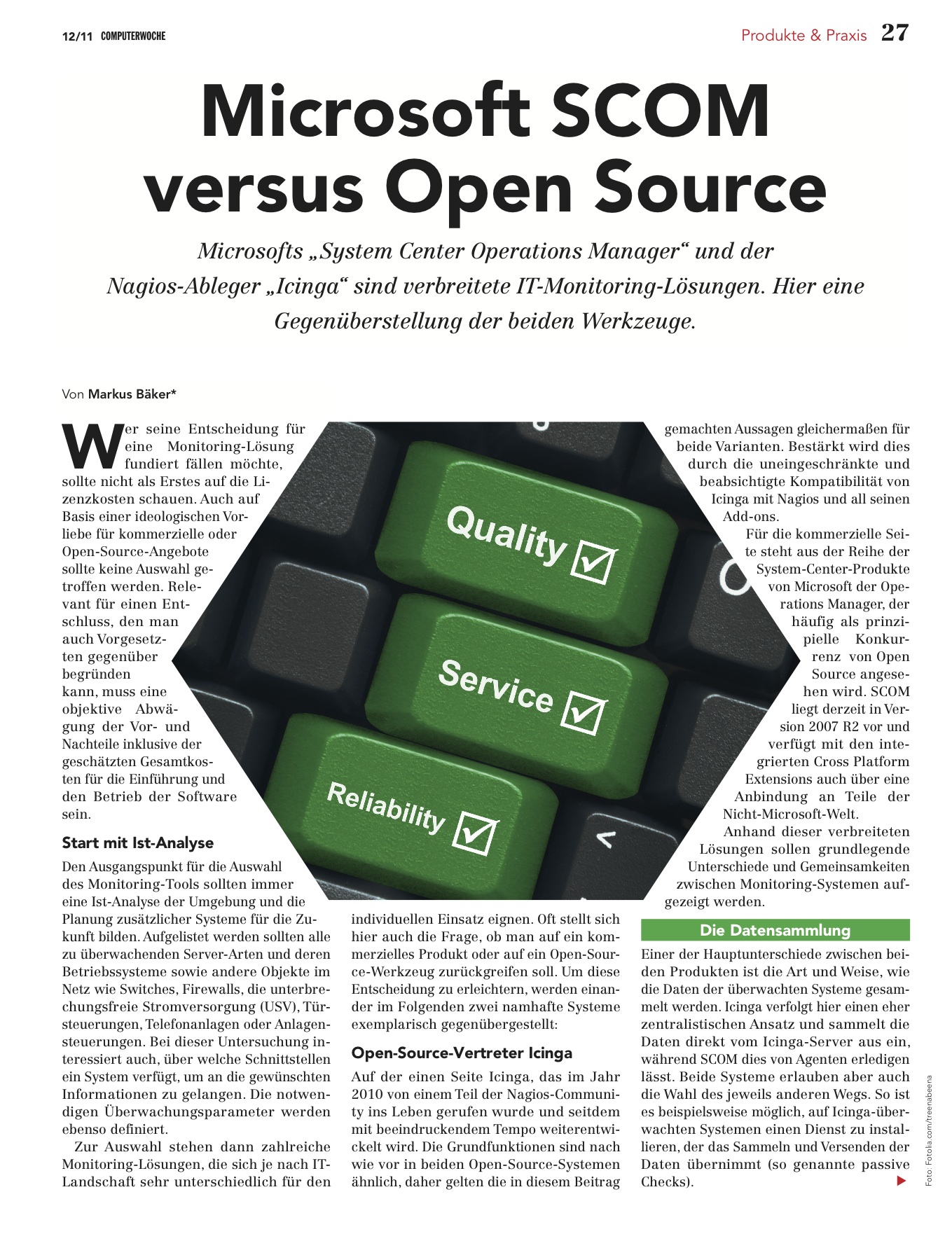 Computerwoche Vergleich von SCOM und Icinga in der Computerwoche