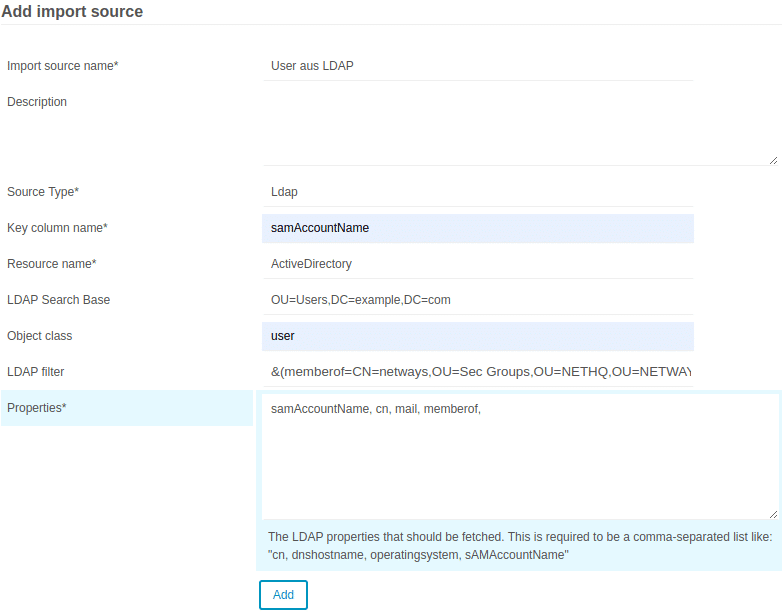 Add import source