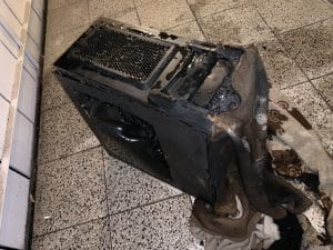 The burt out remains of Christians PC