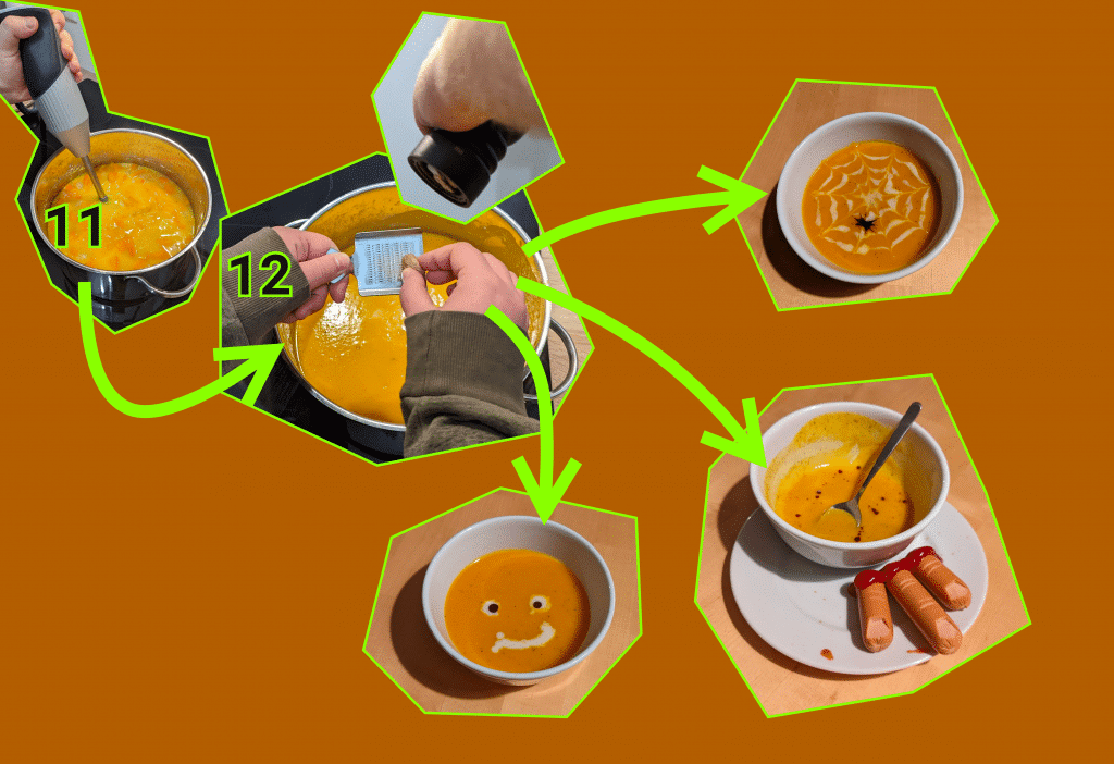 Schritte 11 & 12 und Serviervorschläge