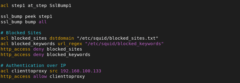 squid proxy configuration file with sample code