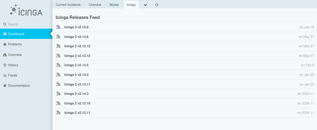 Entdecke das Dashboard des Icinga Web Feeds Moduls!